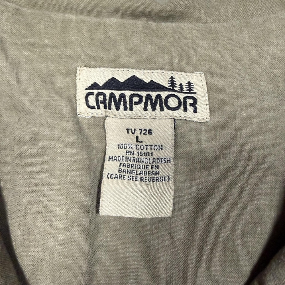 Campmor Vest Mens Large Green Cotton Utility Multi Pocket Outdoor Travel Hiking - Picture 3 of 9